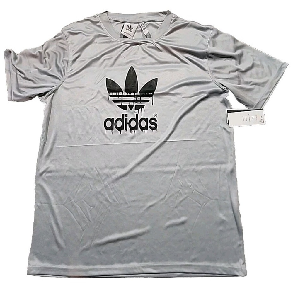 Adidas‎ Trefoil Drip Logo Gray T-Shirt Men's Large